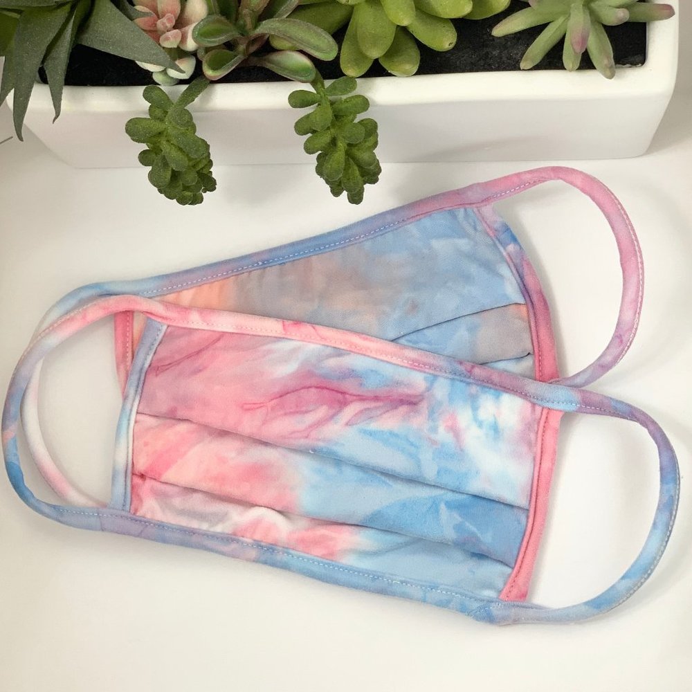 Tie Dye Blue Pink Protective Face Mask